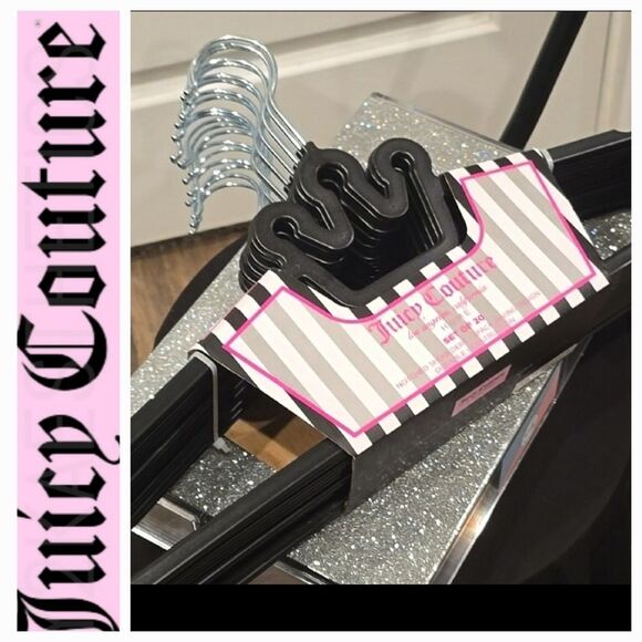 Juicy Couture Notched Shoulder Space Saving Crown Top Set of 20 Hangers- Black - Picture 10 of 12